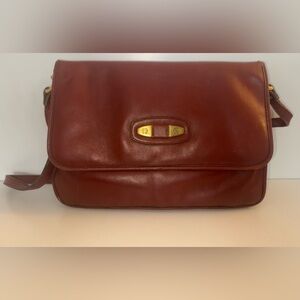 Etienne Aigner Burgundy Leather Crossbody Bag